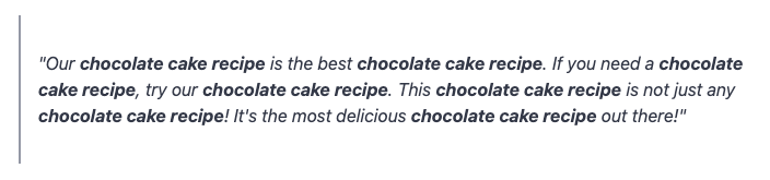 Keyword stuffing example